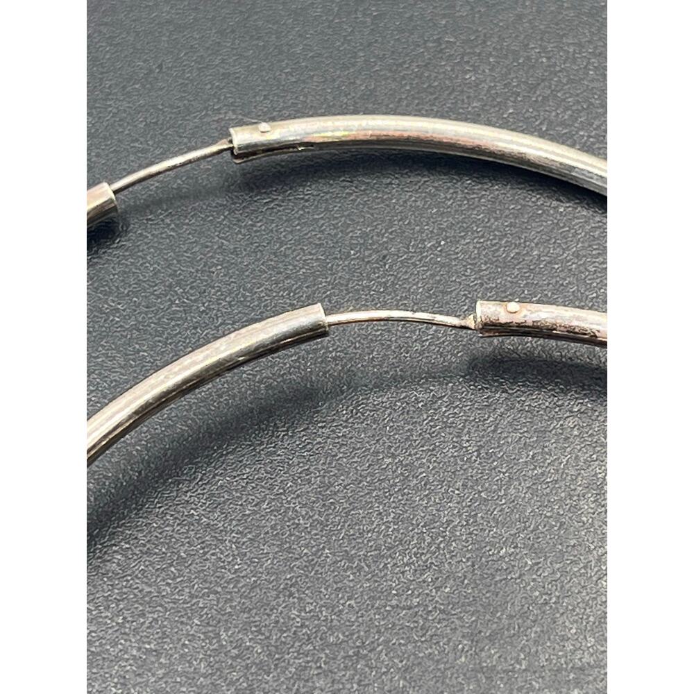 Sterling Silver Continuous Large Hoop Earrings 2.… - image 5